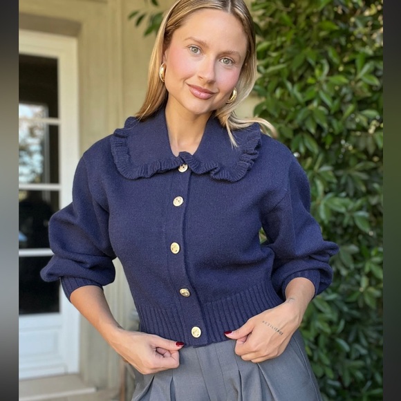 #99  COLLAR BUTTON DOWN CARDIGAN - Picture 13 of 14